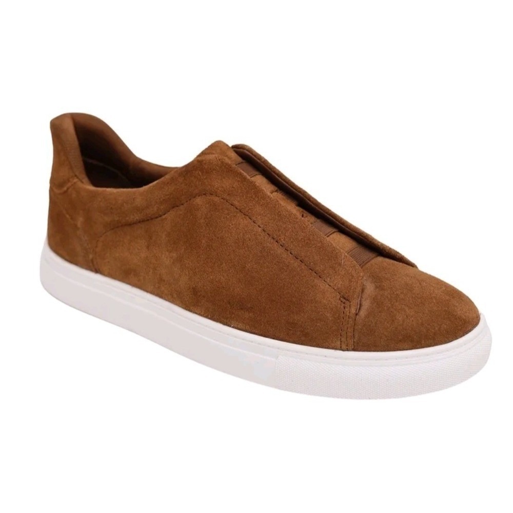 George Suede Leather Slip-On Sneakers Brown Men's Size 10 NWT New - Picture 2 of 8